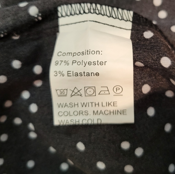 Pretty Garden Polka Dot Ruffle Puff Sleeve Tiered High Waist Midi Dress Large - Picture 9 of 10